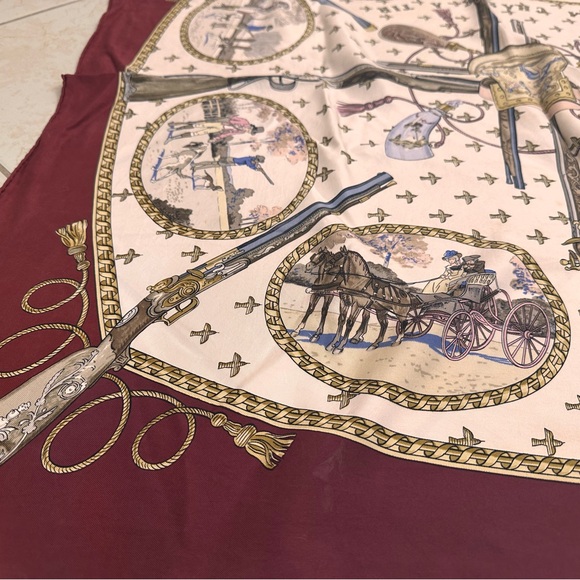 HERMES Vintage Equestrian Print Silk Scarf - Picture 5 of 10